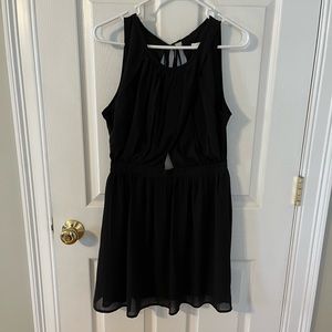 Black dress small cutout around stomach area